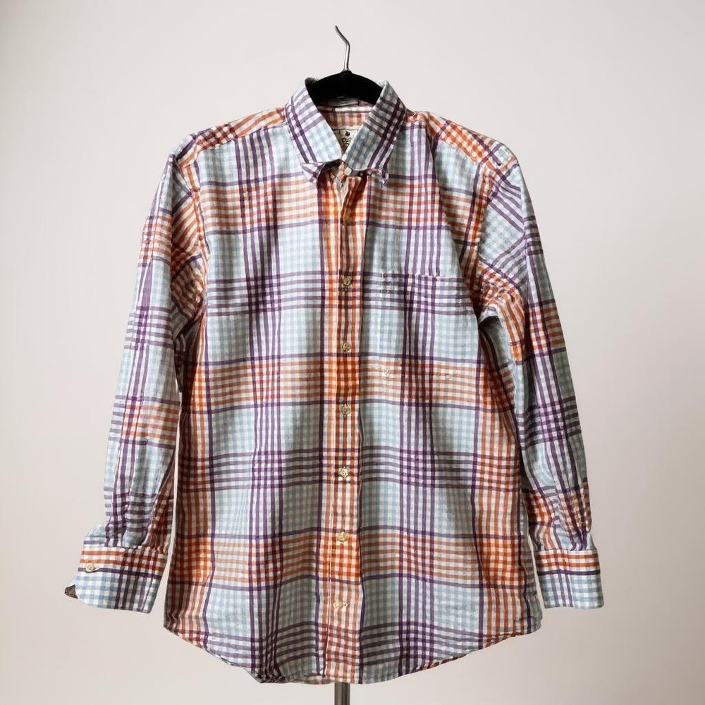 Peter Millar men's colorful plaid‎ button down shirt M